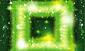 green rainbow with stars